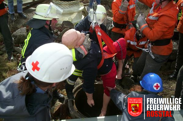 Bild 23 von 25 Geschafft, der Dummy wurde geborgen und kann nun abtransportiert werden. Er wiegt &uuml;brigens 70kg.