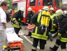Schauübung an der Grundschule mit Einsatz von Atemschutz.
  